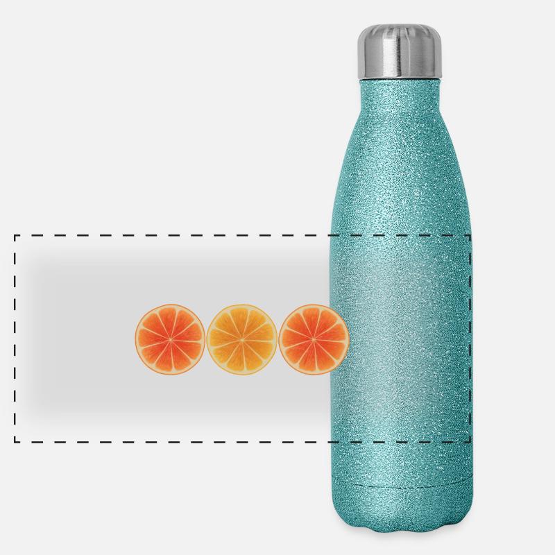 Orange Panorama Glitzer Isolierflasche 500 ml