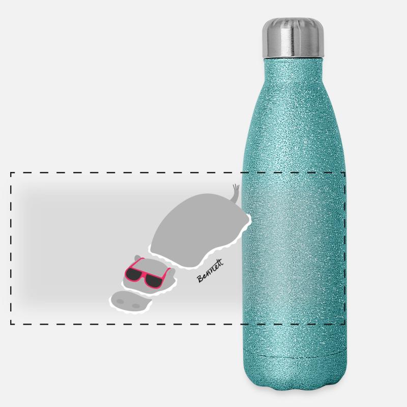 Chillin ‚Hippo Panorama Glitzer Isolierflasche 500 ml