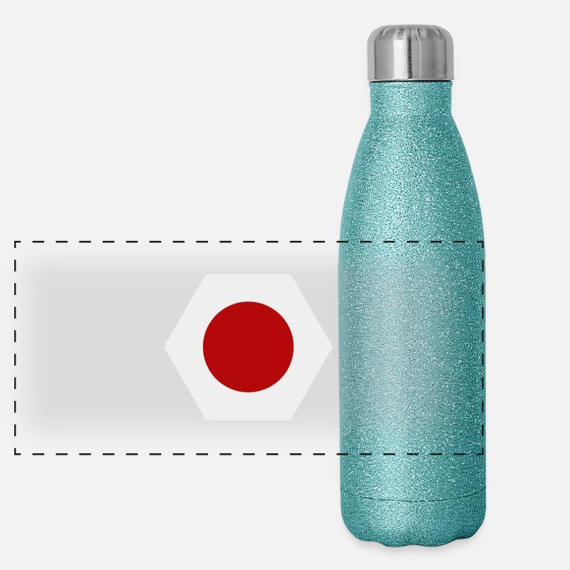 drapeau du japon Gourde isotherme panoramique pailletée 500 ml