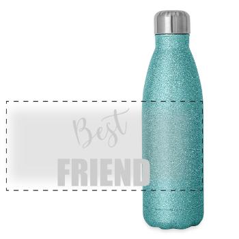 BEST FRIEND. AMI - Gourde isotherme panoramique pailletée 500 ml - paillettes bleues - Devant