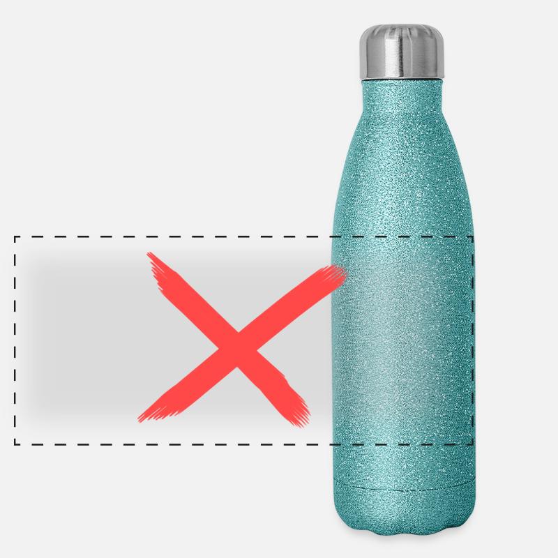 X - Panoramic Glitter Thermal Bottle 500 ml - blue glitter
