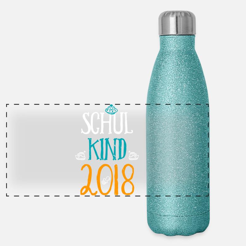 Kita Abgänger Schulkind Einschulung Kindergarten Panorama Glitzer Isolierflasche 500 ml