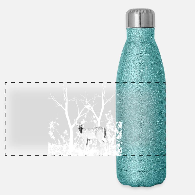Biche Gracieuse Forêt Sauvage Gourde isotherme panoramique pailletée 500 ml