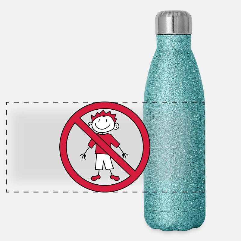 interdit panneau zone pas enfant peint gribouillis com Gourde isotherme panoramique pailletée 500 ml