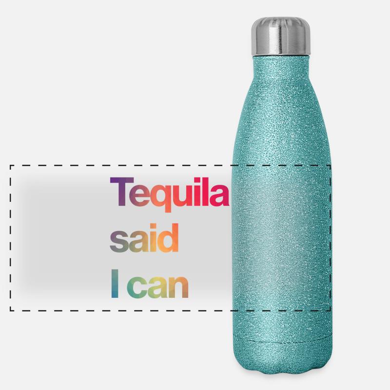 Tequila sagte ich kann Panorama Glitzer Isolierflasche 500 ml