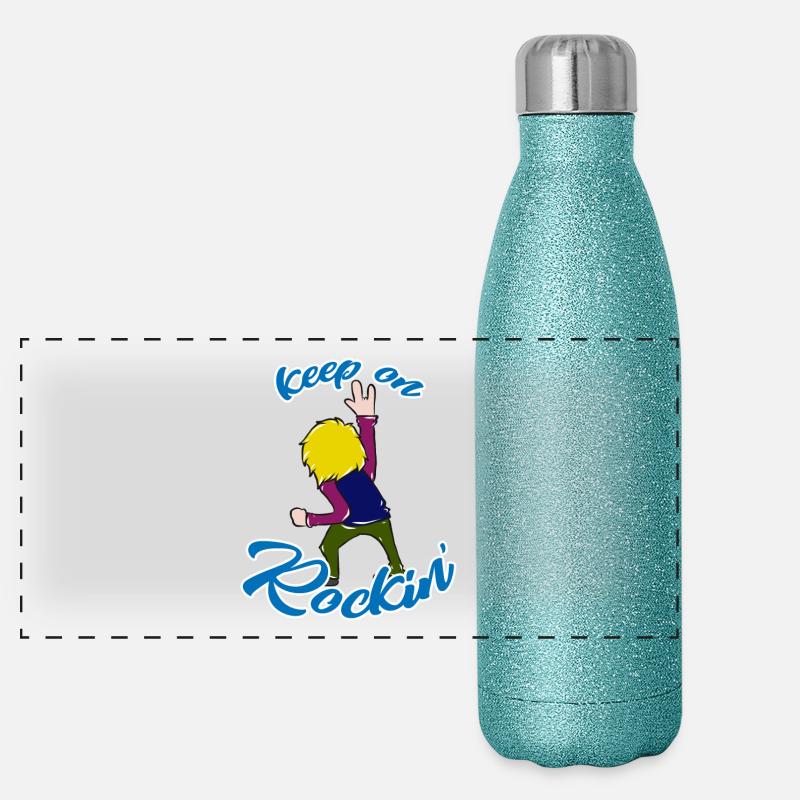 Rock'n'Roll Gourde isotherme panoramique pailletée 500 ml