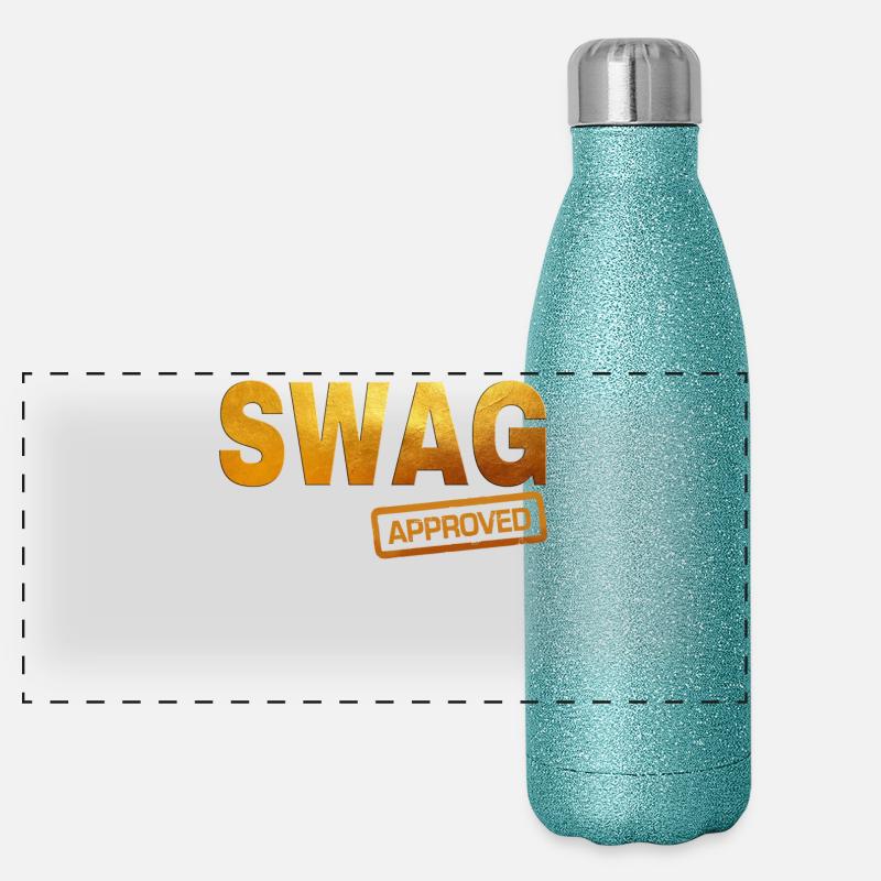 Bold Retro Typography Design Panoramic Glitter Thermal Bottle 500 ml