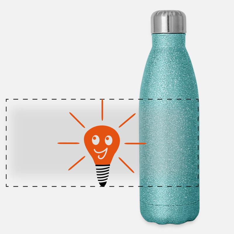gluehbirne energie licht Panorama Glitzer Isolierflasche 500 ml