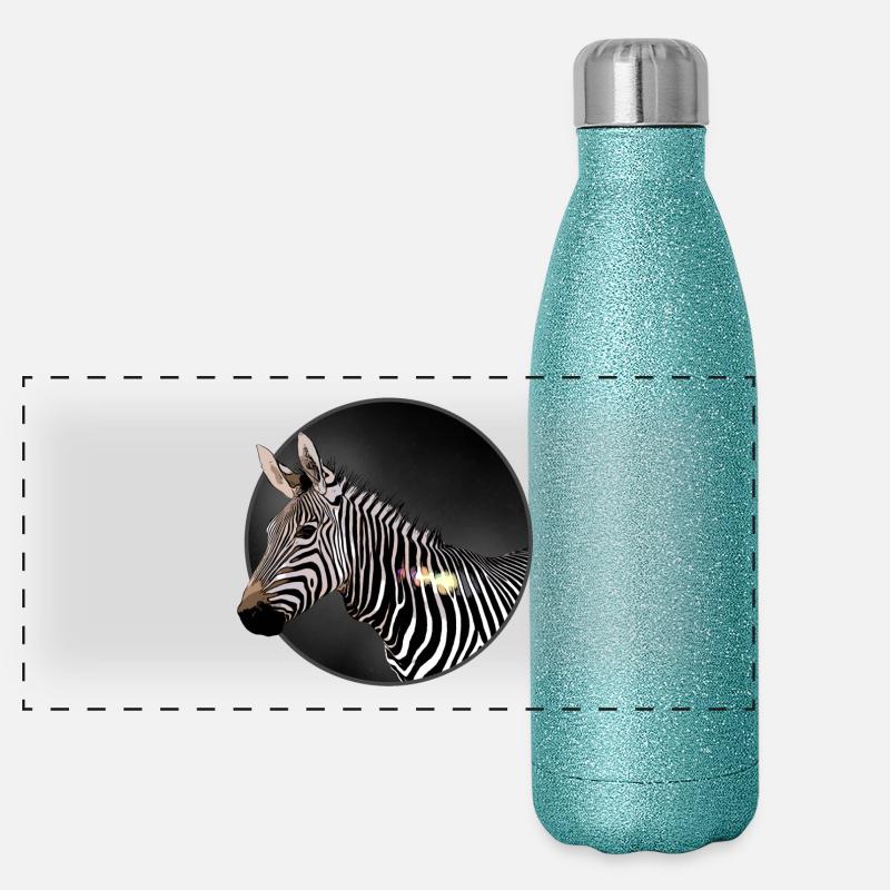 Zebra Panorama Glitzer Isolierflasche 500 ml