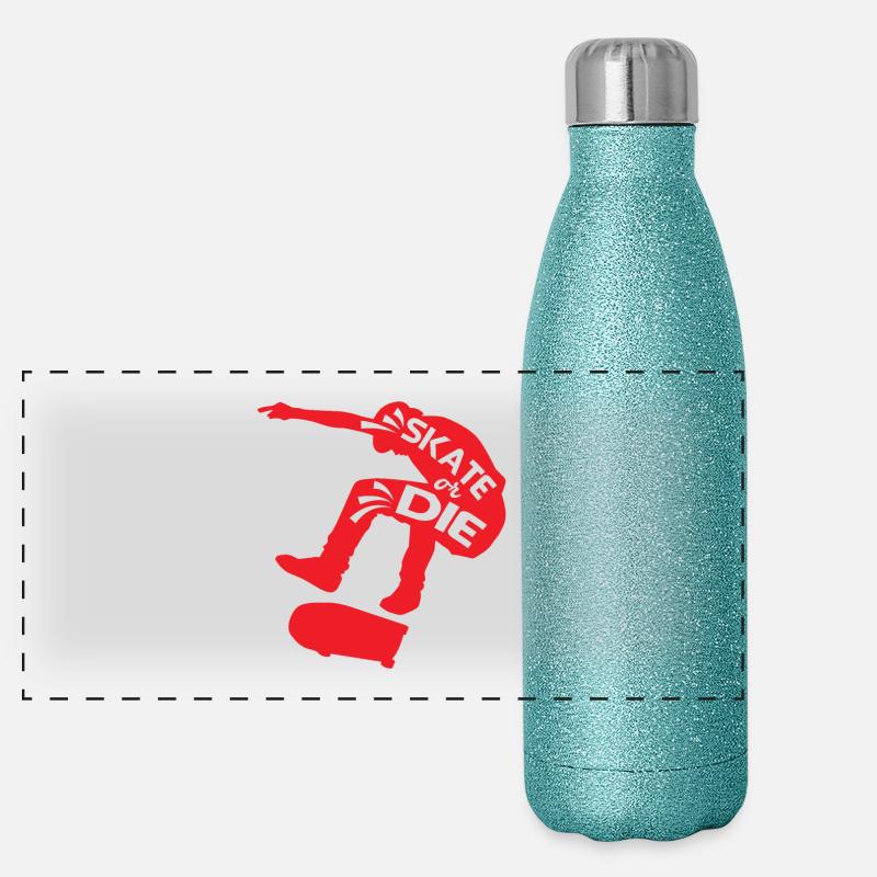 Patiner ou mourir Gourde isotherme panoramique pailletée 500 ml