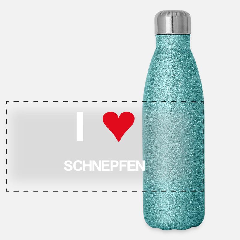 I love Schnepfen Panorama Glitzer Isolierflasche 500 ml