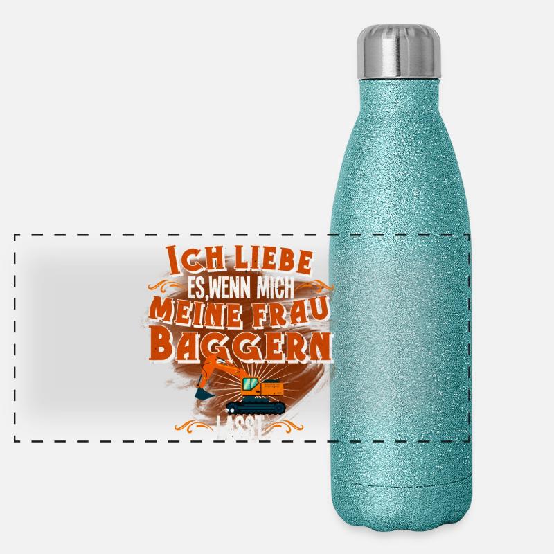 pelleteuse Gourde isotherme panoramique pailletée 500 ml