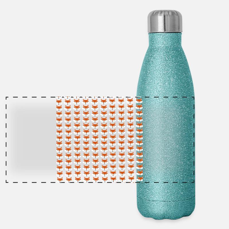Fox head pattern, children's pattern Panoramic Glitter Thermal Bottle 500 ml