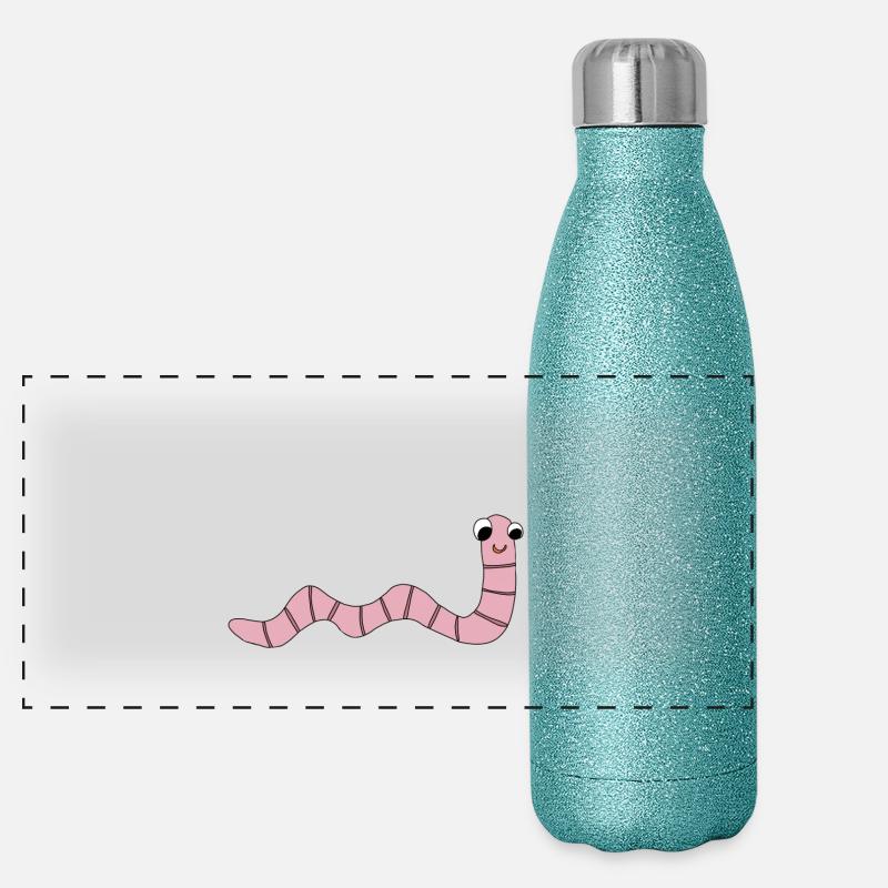 Ver de terre *** vierge Gourde isotherme panoramique pailletée 500 ml