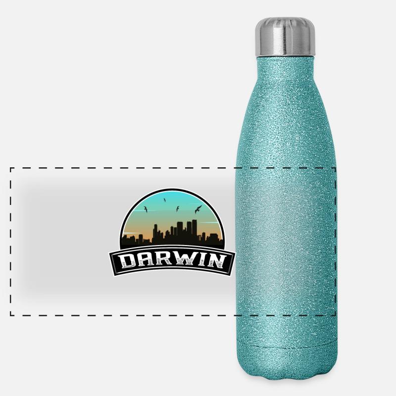 Darwin Australie Skyline Souvenir australien Gourde isotherme panoramique pailletée 500 ml