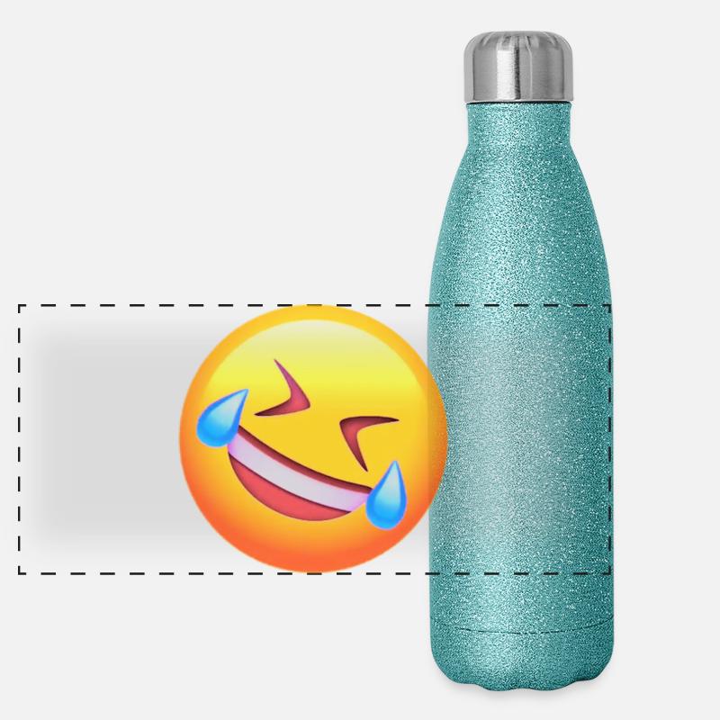 Visage rieur Gourde isotherme panoramique pailletée 500 ml