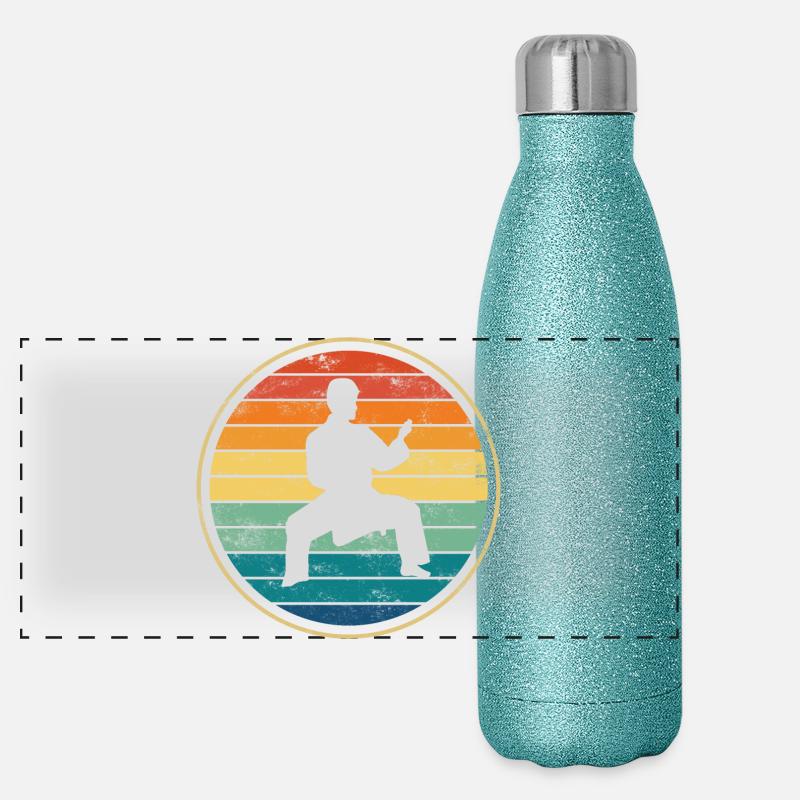 Karate martial arts Panoramic Glitter Thermal Bottle 500 ml
