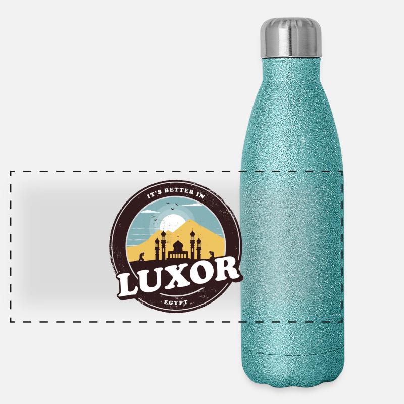 Luxor Egypte Vintage Mosquée Design Gourde isotherme panoramique pailletée 500 ml