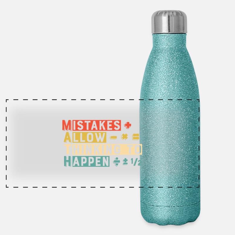 Math Mistakes Allow Thinking To Happen Panoramic Glitter Thermal Bottle 500 ml