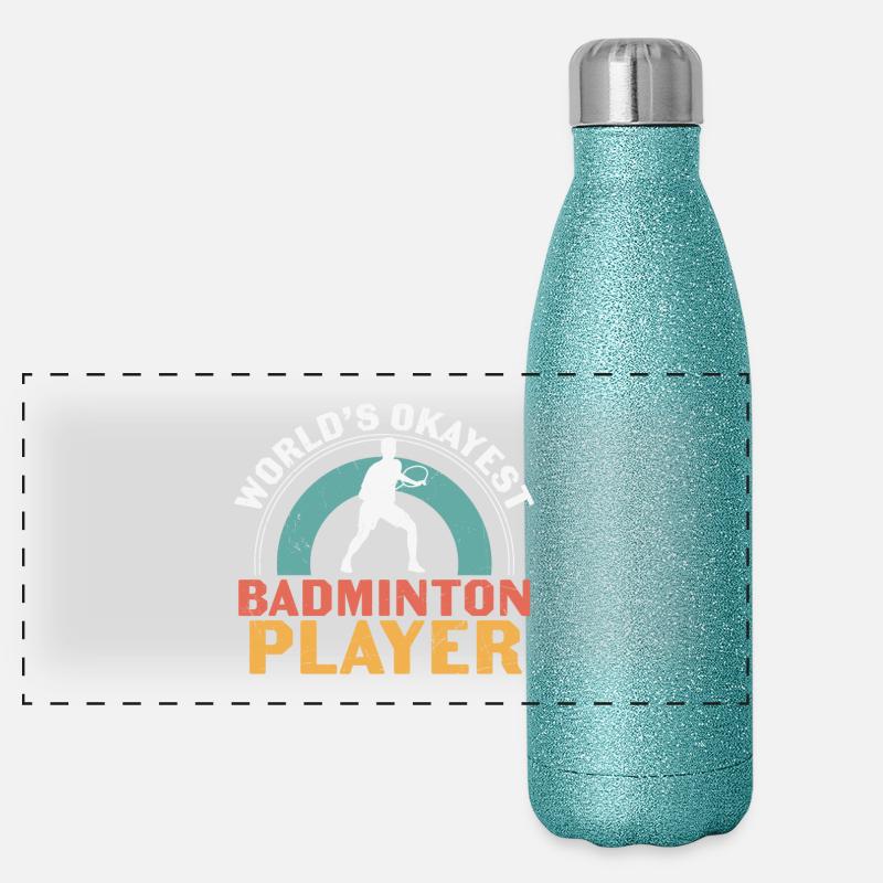 Der okayeste Badmintonspieler der Welt Panorama Glitzer Isolierflasche 500 ml