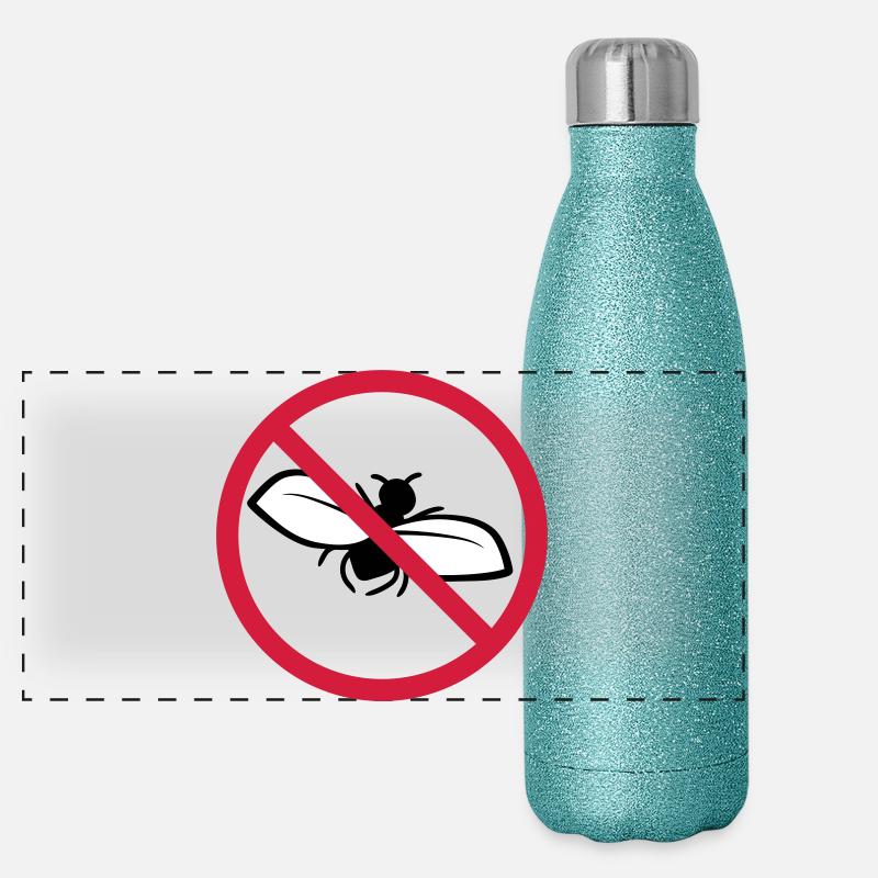 Bouclier interdit de mouche Gourde isotherme panoramique pailletée 500 ml