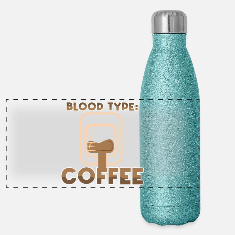 Coffee Humorous Caffeine Statement Coffee Lovers Panoramic Glitter Thermal Bottle 500 ml