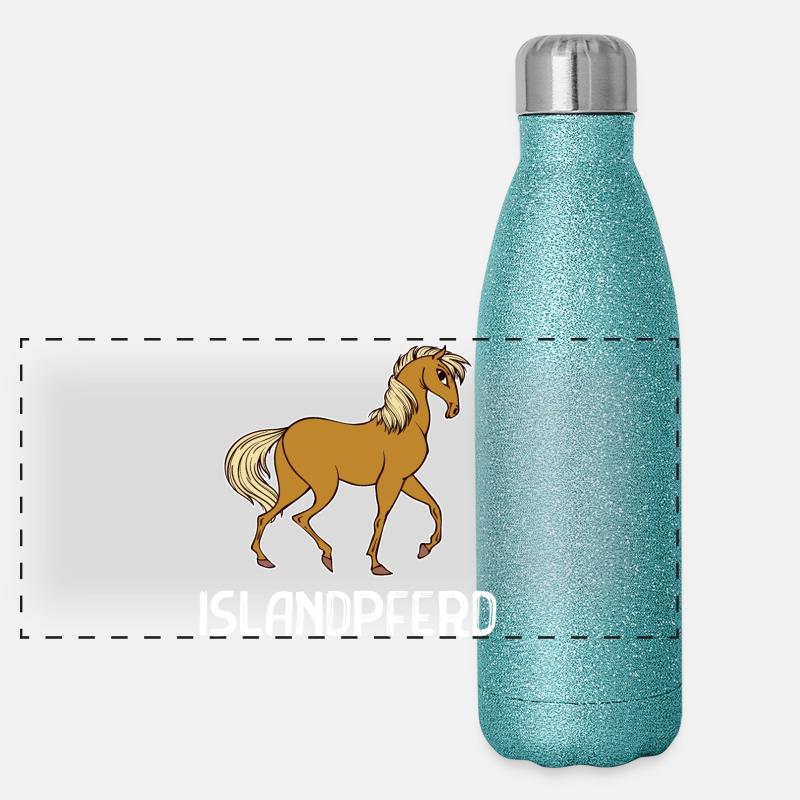 Islandpferde Spruch Pferde Haflinger Pferdefan Panorama Glitzer Isolierflasche 500 ml