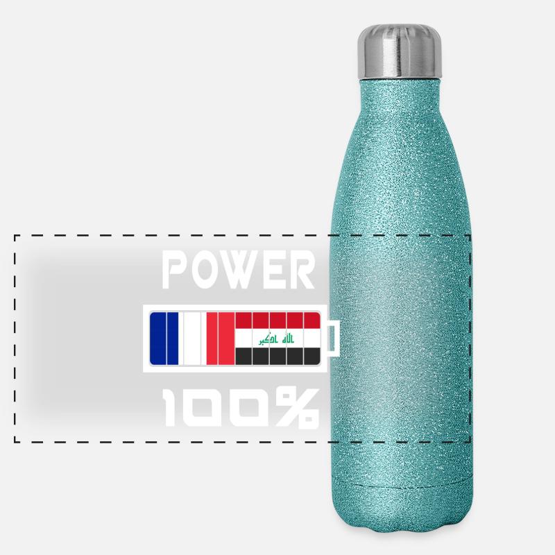 Irak y Francia están en el poder Termo de acero inoxidable efecto purpurina