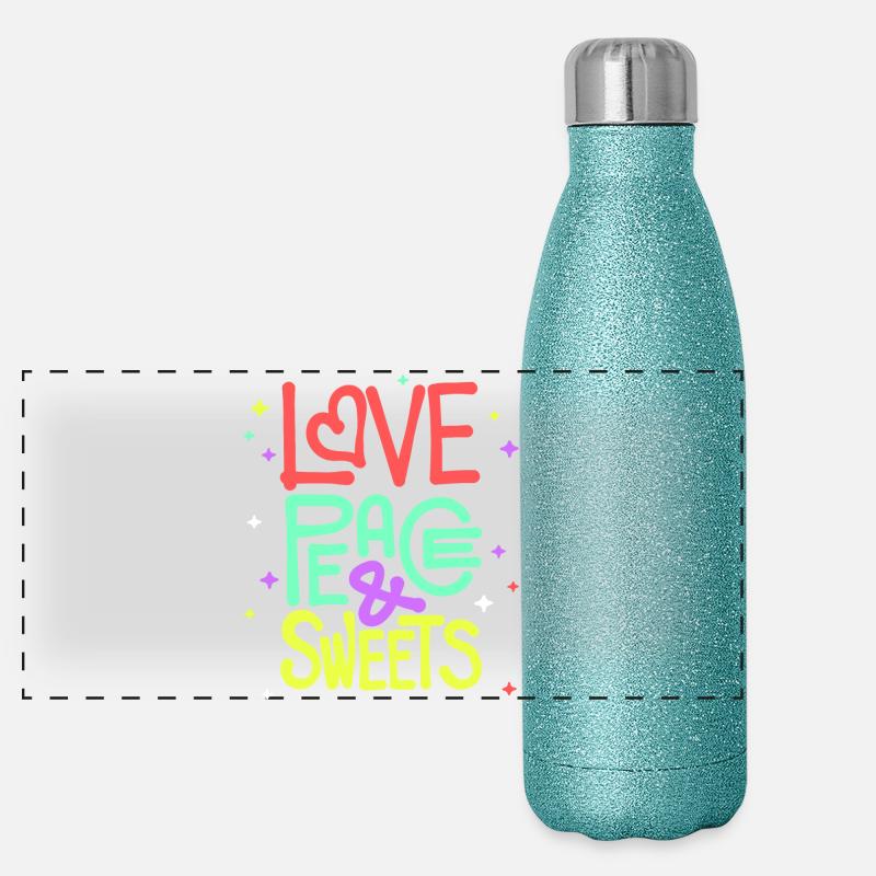 Sweets Statement Dessert avec une dent sucrée Gourde isotherme panoramique pailletée 500 ml