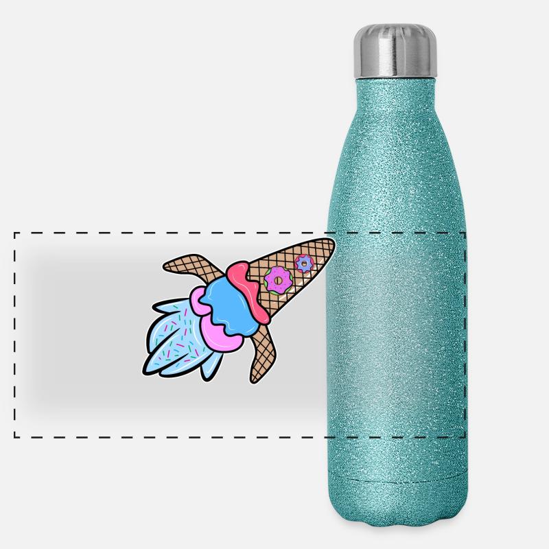 Eis Donut Lecker Nachspeise Süßigkeiten Naschen Panorama Glitzer Isolierflasche 500 ml