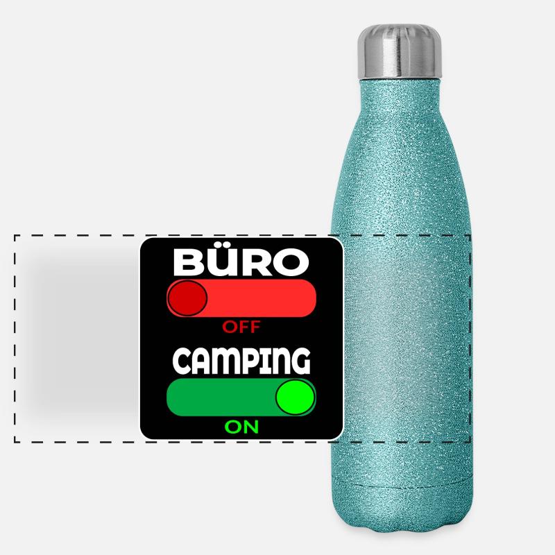 CAMPING SPRÜCHE Panorama Glitzer Isolierflasche 500 ml