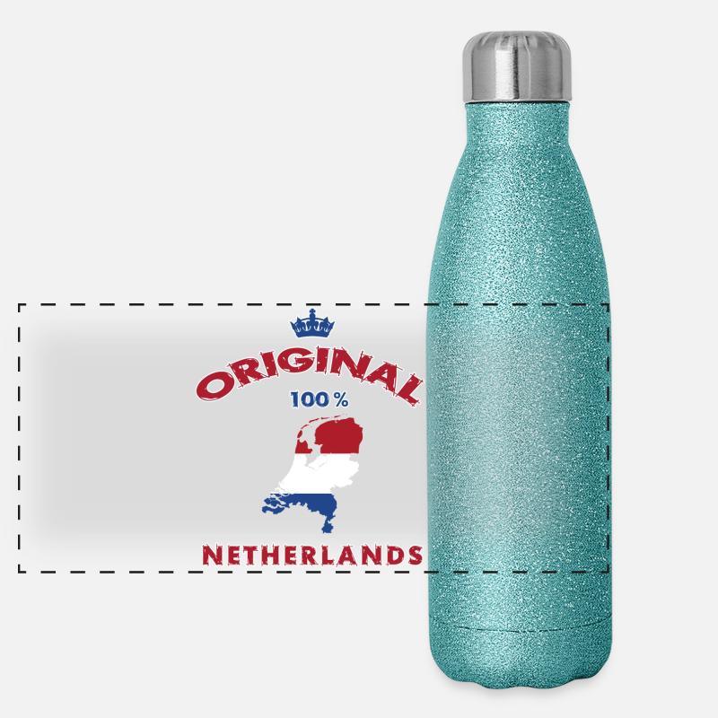 Netherlands original 100% flag design Panoramic Glitter Thermal Bottle 500 ml