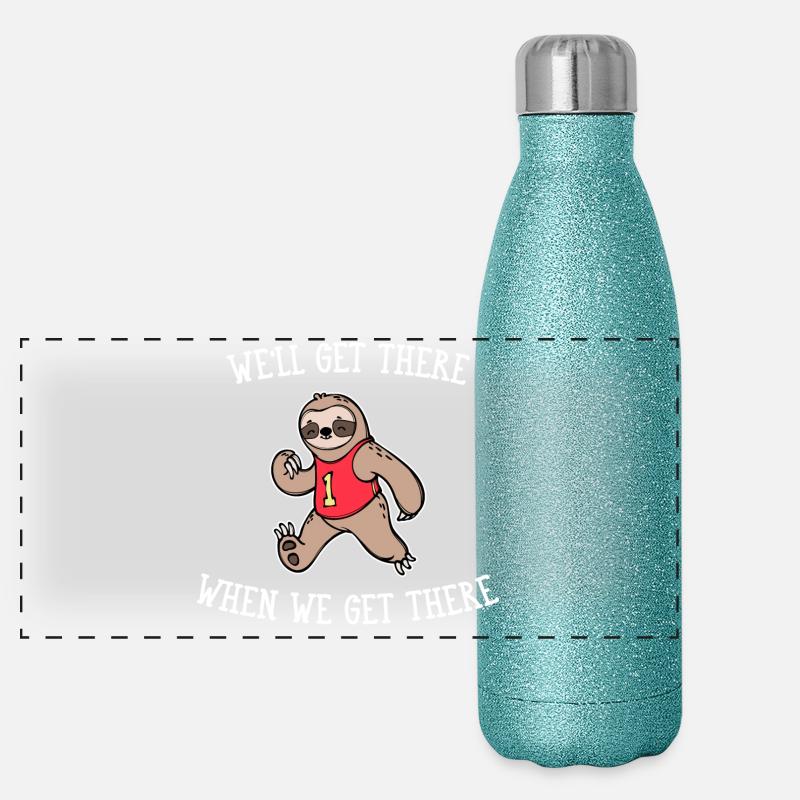 Animal Sloth Chilling Slowly Jungle Statement Panoramic Glitter Thermal Bottle 500 ml