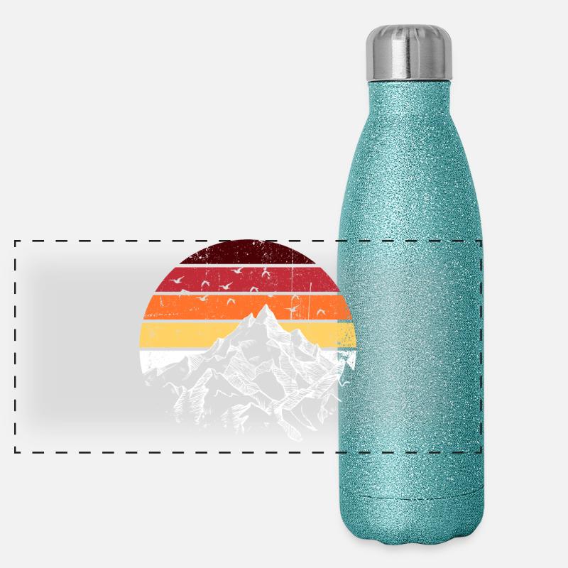 Sunset Ridge Mountain Circle Panoramic Glitter Thermal Bottle 500 ml