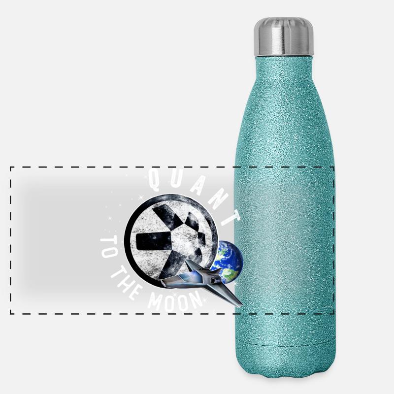 Quant crypto shirt Crypto Blockchain Money Gift - Panoramic Glitter Thermal Bottle 500 ml - blue glitter