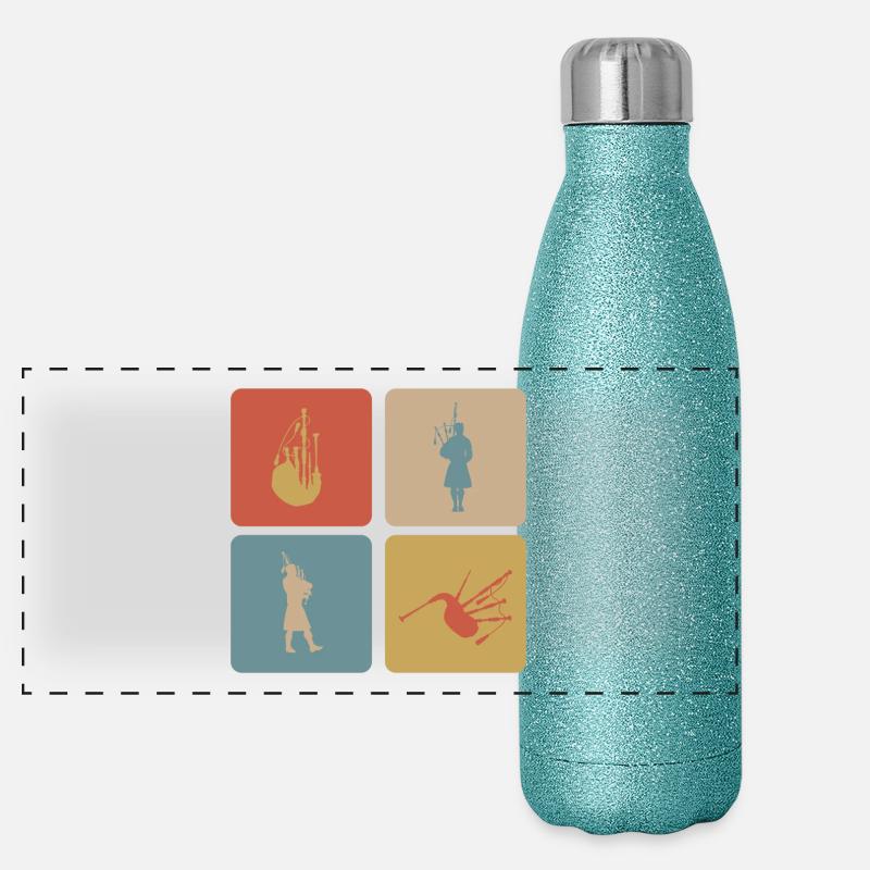 design de cornemuse Gourde isotherme panoramique pailletée 500 ml