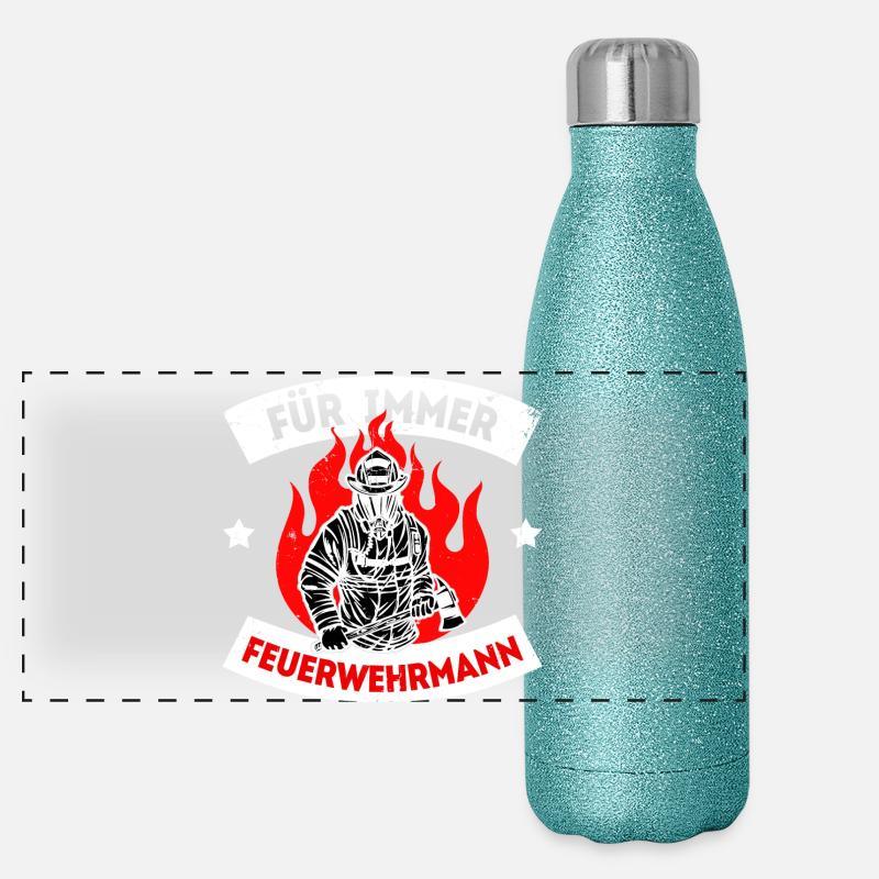 Déclaration des pompiers Brigade de sauveteurs Gourde isotherme panoramique pailletée 500 ml
