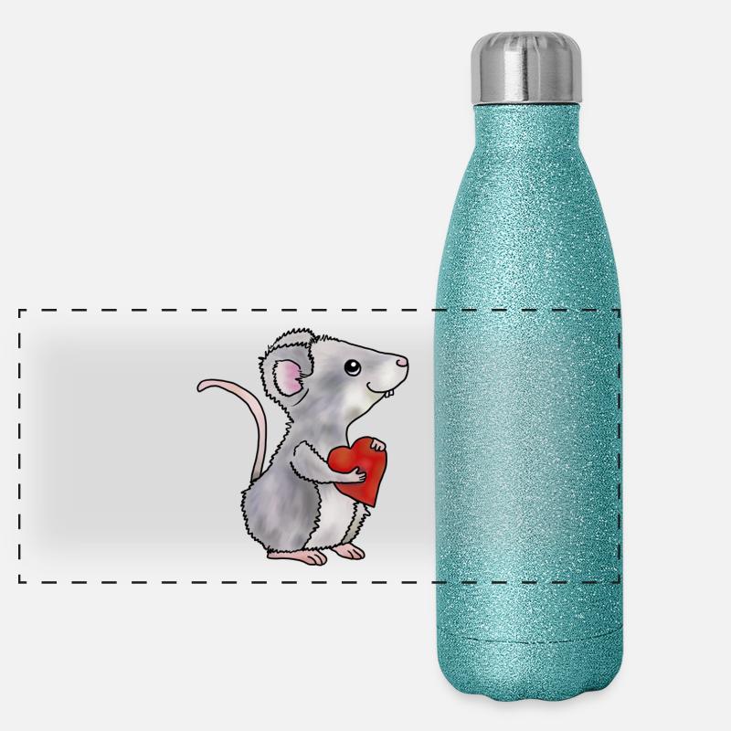 Herzmaus Panorama Glitzer Isolierflasche 500 ml