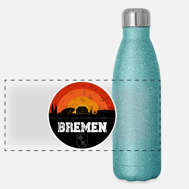 Bremen Skyline Panoramic Glitter Thermal Bottle 500 ml
