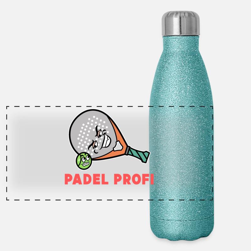 Racket Balls Statement Padel Player Sport Panoramic Glitter Thermal Bottle 500 ml