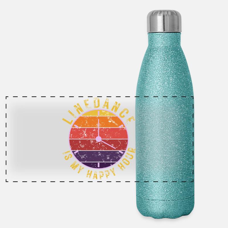 Gift idea: Linedance is my happy hour Panoramic Glitter Thermal Bottle 500 ml