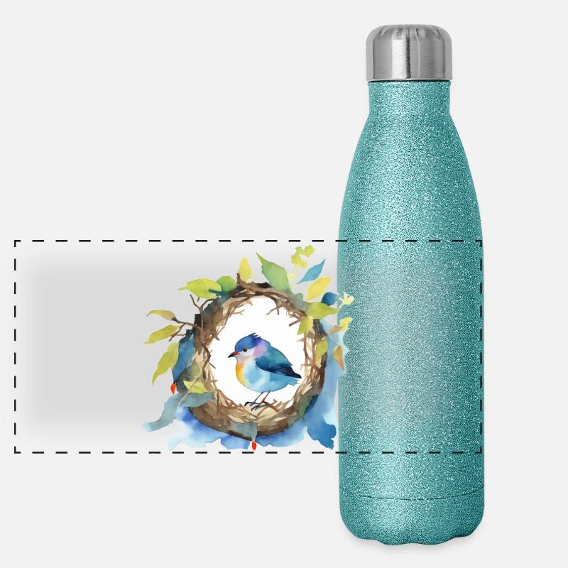 Oiseau Gourde isotherme panoramique pailletée 500 ml