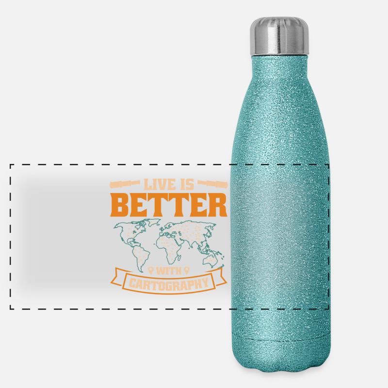 Conception cartographique Gourde isotherme panoramique pailletée 500 ml