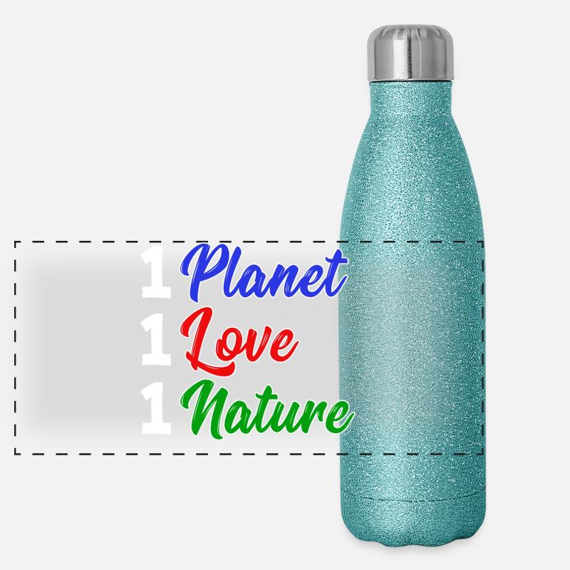 Mother Earth Planet Nature Statement Conservation Panoramic Glitter Thermal Bottle 500 ml
