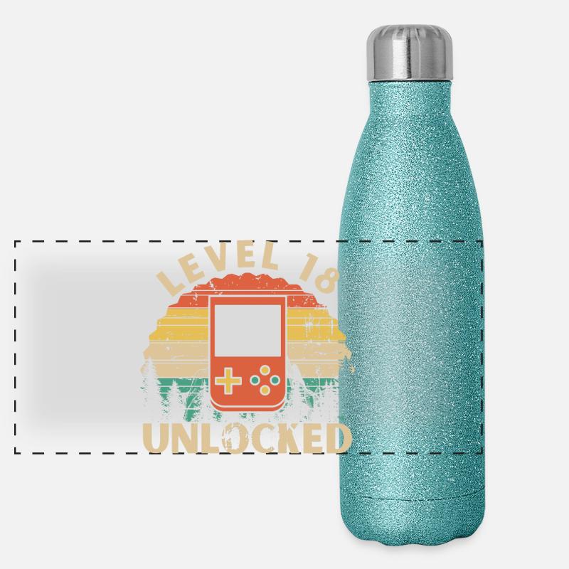 Level 18 Unlocked Panoramic Glitter Thermal Bottle 500 ml