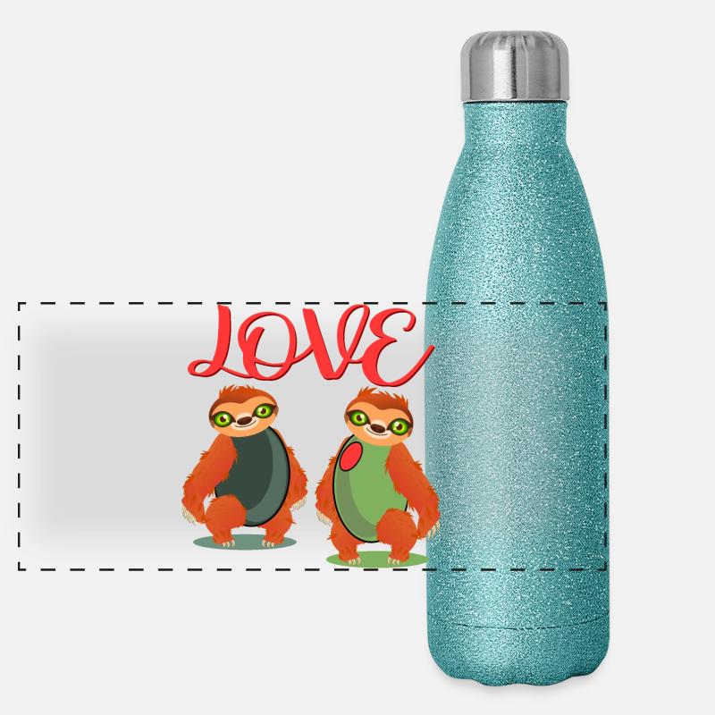 LOVE SLOTH OLIVES COSTUMES POUR COUPLES Gourde isotherme panoramique pailletée 500 ml