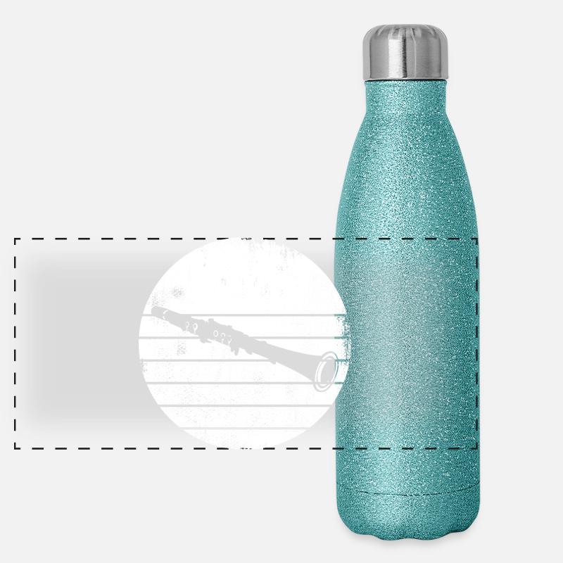 Clarinet Sketch Panoramic Glitter Thermal Bottle 500 ml