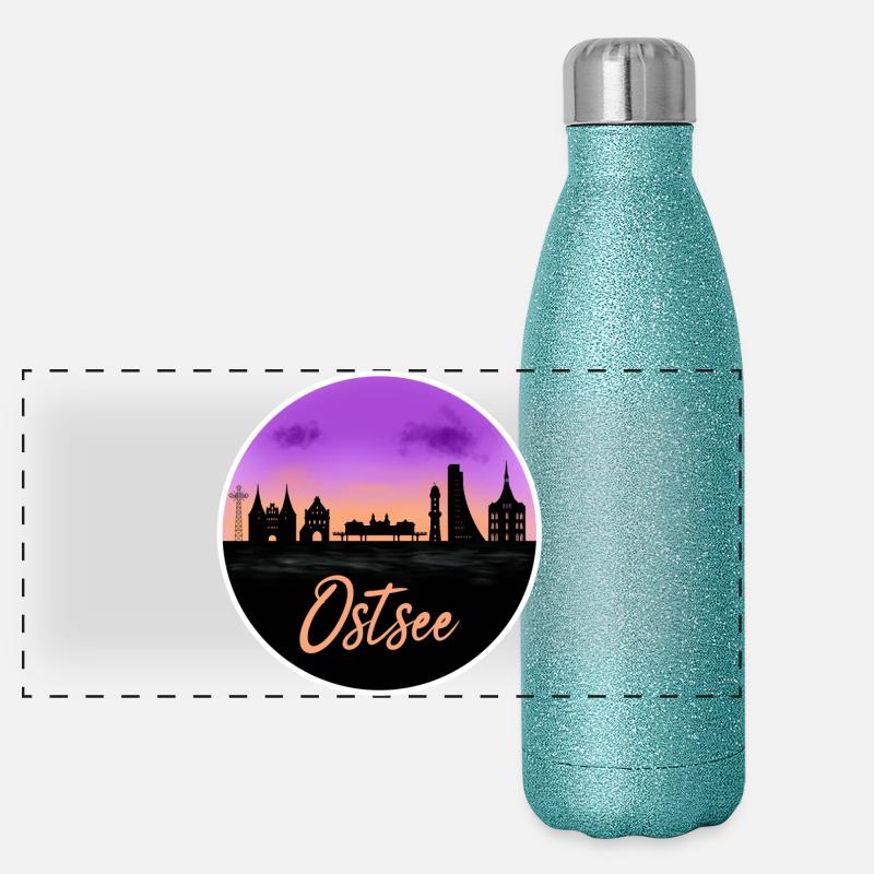 Mer Baltique Fineline Skyline Gourde isotherme panoramique pailletée 500 ml