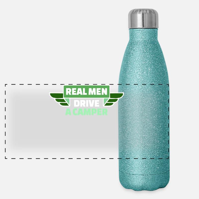 Camper Statement Camping Hiker Wanderlust Panoramic Glitter Thermal Bottle 500 ml