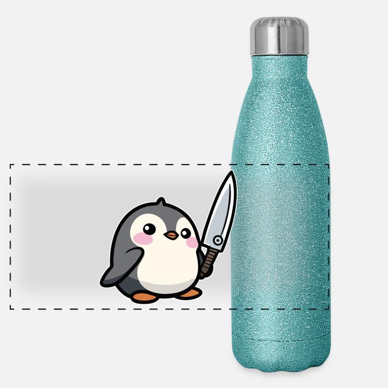 Drôle de pingouin Gourde isotherme panoramique pailletée 500 ml
